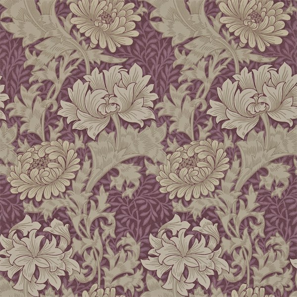 Chrysanthemum Wine Wallpaper by Morris & Co