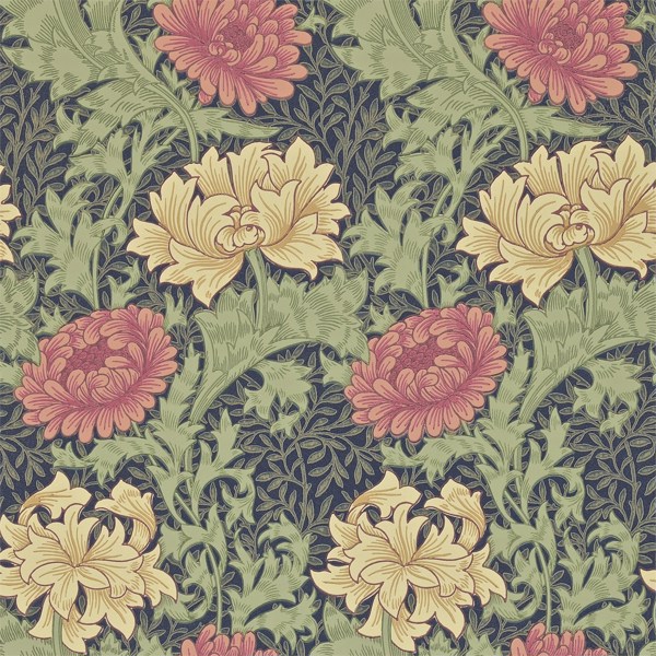 Chrysanthemum Indigo Wallpaper by Morris & Co