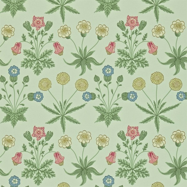 Daisy Pale Green/Rose Wallpaper by Morris & Co