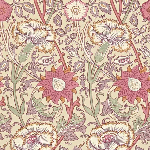 Pink & Rose Manilla/Wine Wallpaper by Morris & Co