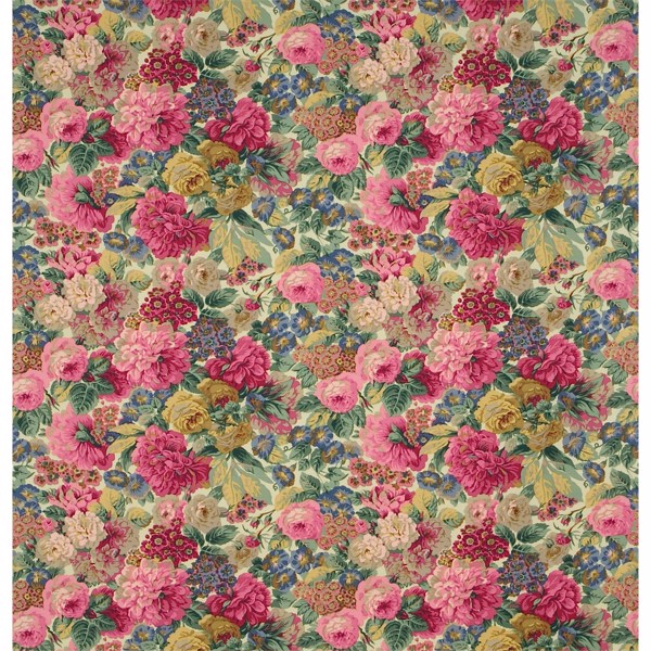 Rose & Peony Red (Linen) Fabric by Sanderson