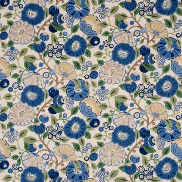 Tree Poppy Indigo/Emerald Fabric by Sanderson