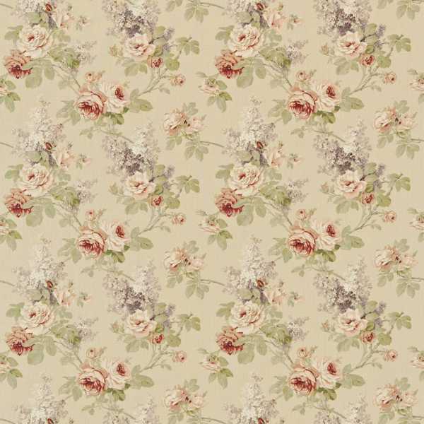 Sorilla Biscuit/Claret Fabric by Sanderson