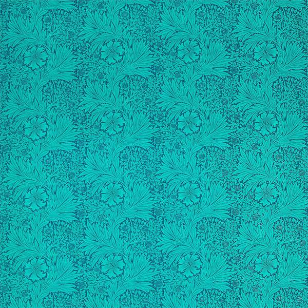 Marigold Navy/Turquoise Fabric by Morris & Co