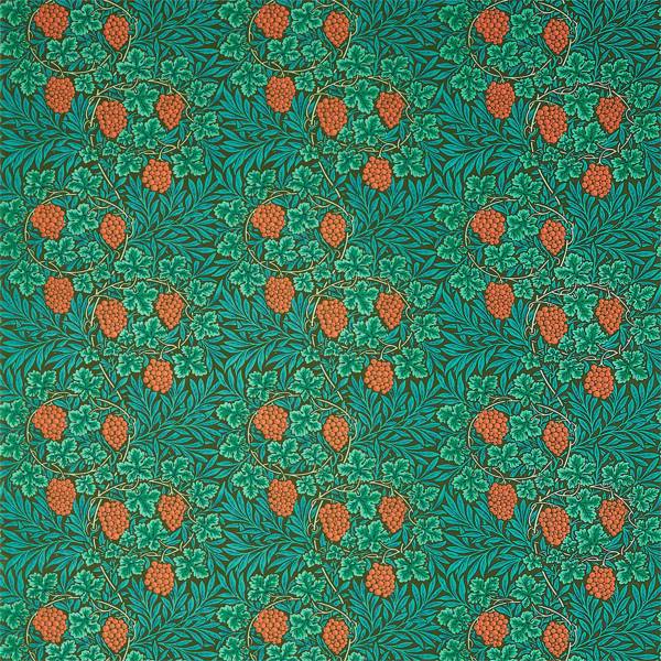 Vine Dark Olive Fabric by Morris & Co