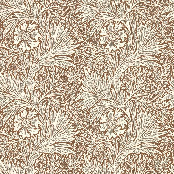 Marigold Chocolate/Cream Wallpaper by Morris & Co
