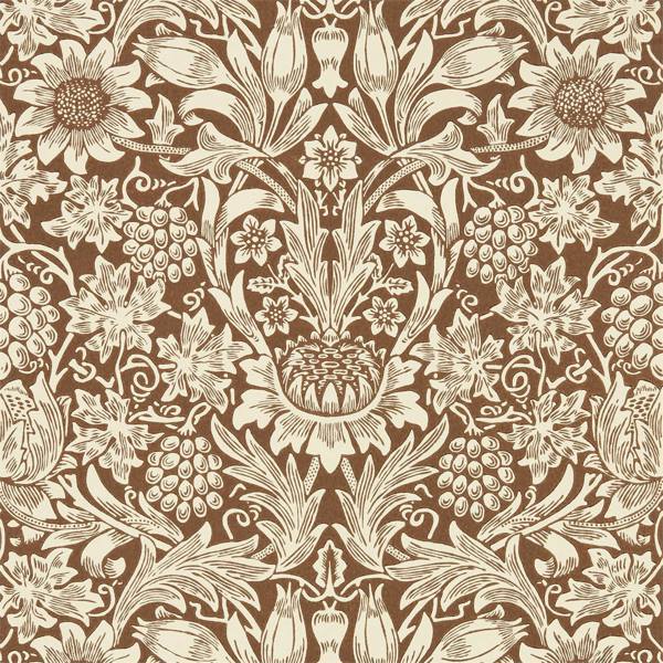 Sunflower Chocolate/Cream Wallpaper by Morris & Co