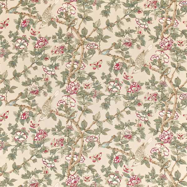 Caverley Rose/Pewter Fabric by Sanderson