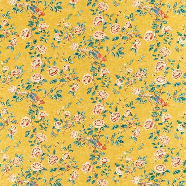 Andhara Saffron/Teal Fabric by Sanderson