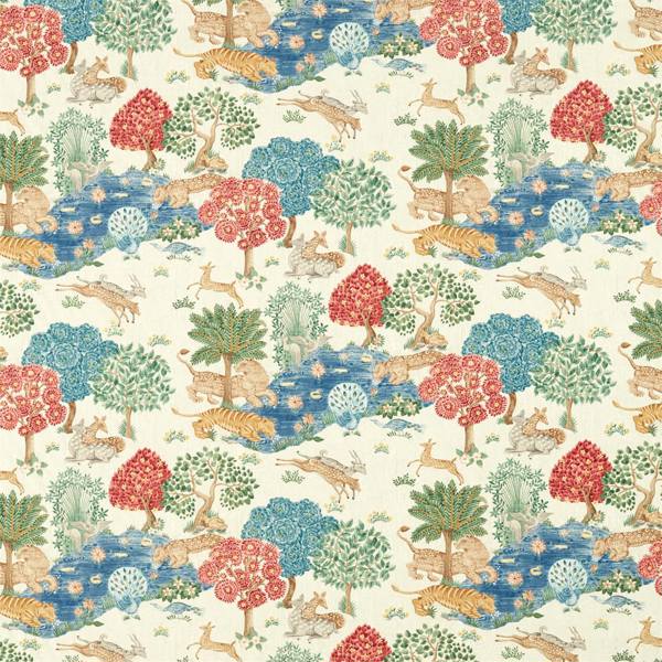 Pamir Garden Cream/Indigo Fabric by Sanderson