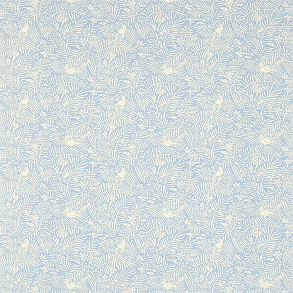 Calico Birds Mineral Blue Fabric by Sanderson