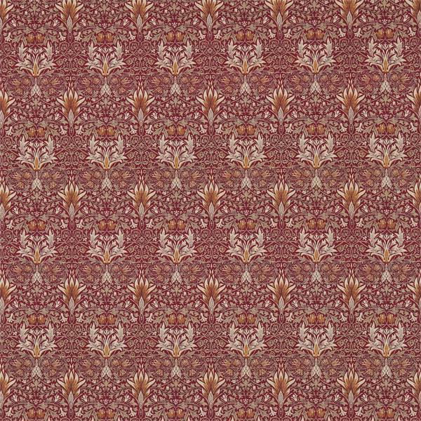 Snakeshead Claret/Gold Fabric by Morris & Co