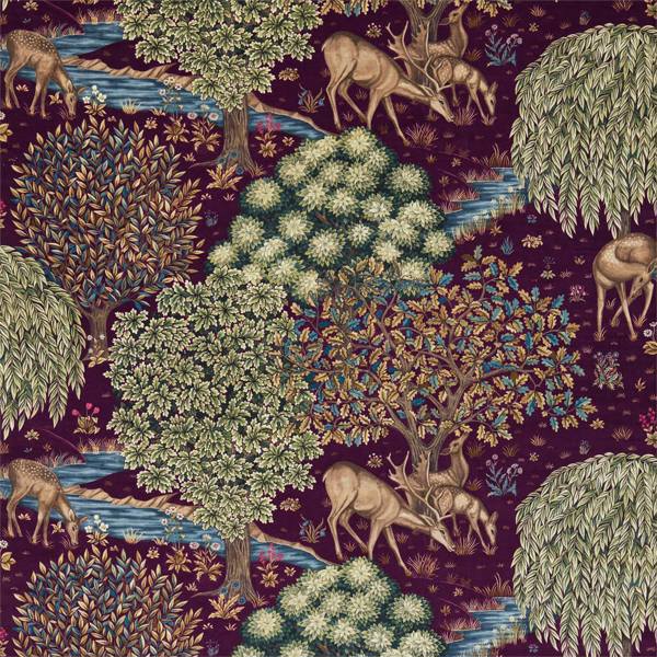The Brook Tapestry Tapestry Red Fabric by Morris & Co