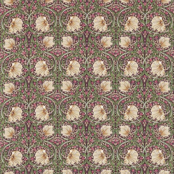 Pimpernel Aubergine/Olive Fabric by Morris & Co
