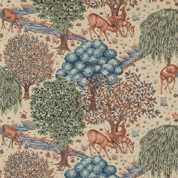 The Brook Tapestry Linen Fabric by Morris & Co