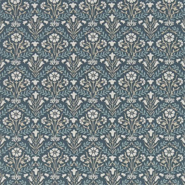 Morris Bellflowers Indigo/Linen Wallpaper by Morris & Co