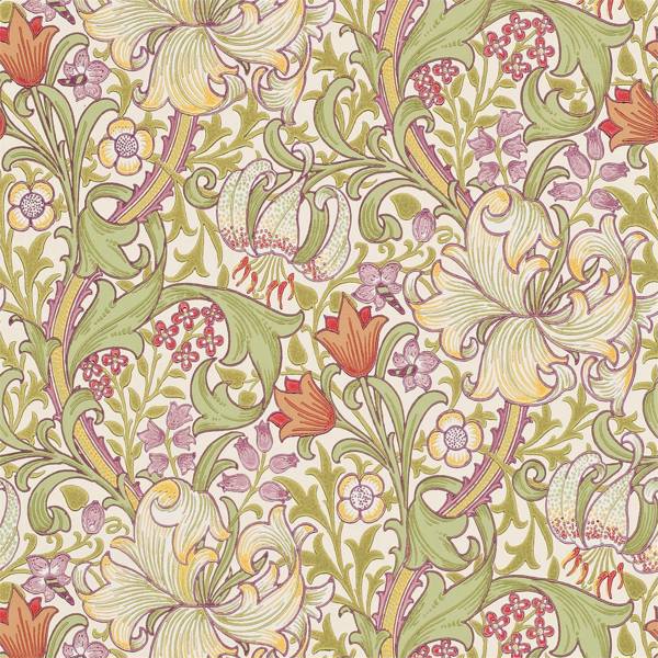 Golden Lily Olive/Russet Wallpaper by Morris & Co