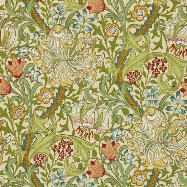 Golden Lily Pale Biscuit Wallpaper by Morris & Co