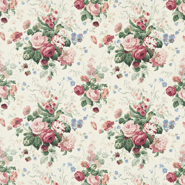 Stapleton Park Pink/Green Fabric by Sanderson