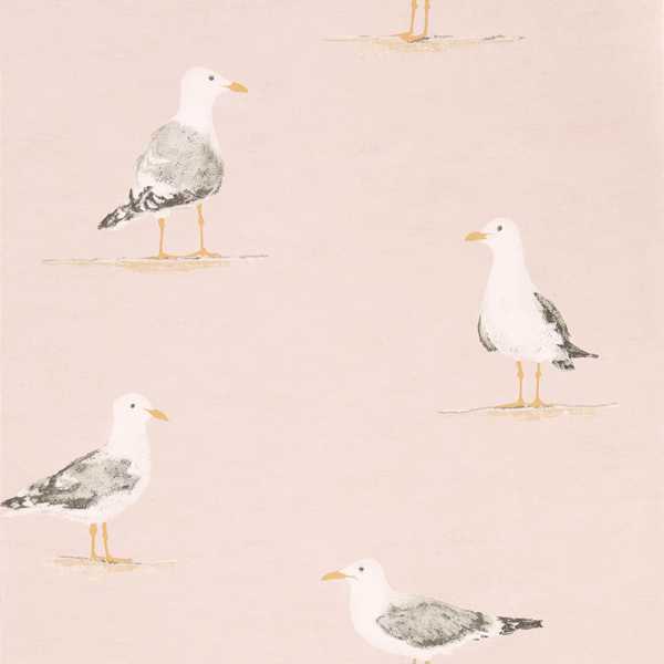 Shore Birds Blush Wallpaper by Sanderson