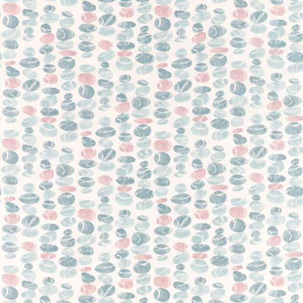 Stacking Pebbles Sky/Blush Fabric by Sanderson