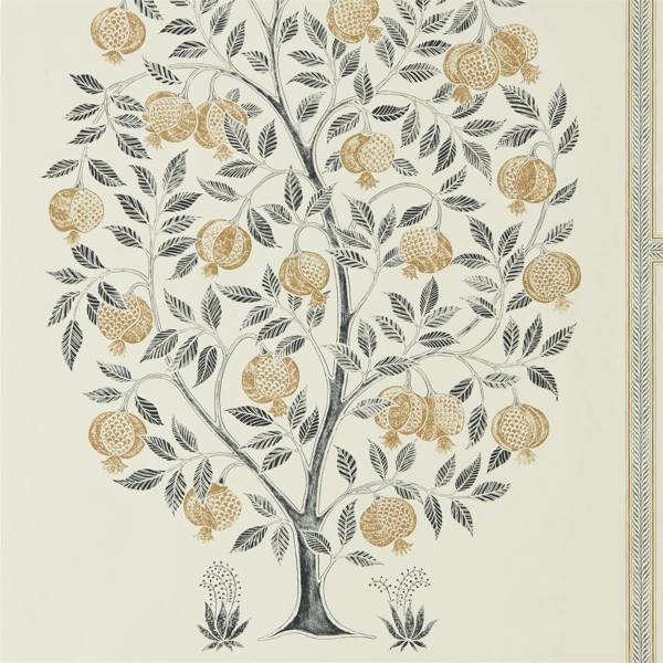 Anaar Tree Charcoal/Gold Wallpaper by Sanderson