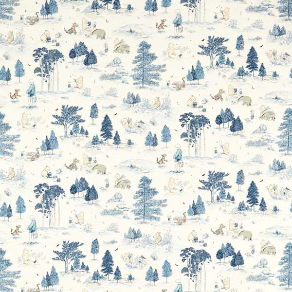 Winnie The Pooh Bonbon Blue Fabric by Sanderson