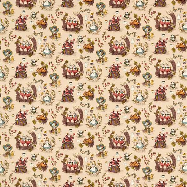 Alice In Wonderland Caramel Fabric by Sanderson