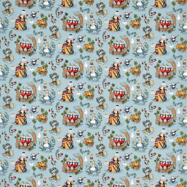 Alice In Wonderland Puddle Blue Fabric by Sanderson