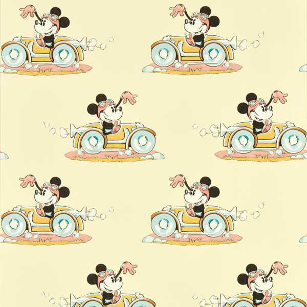 Minnie On The Move Sherbet Wallpaper by Sanderson