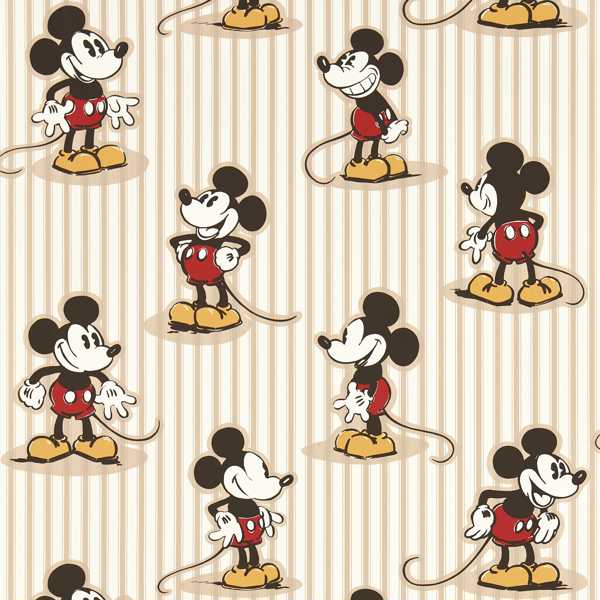 Mickey Stripe Peanut Wallpaper by Sanderson