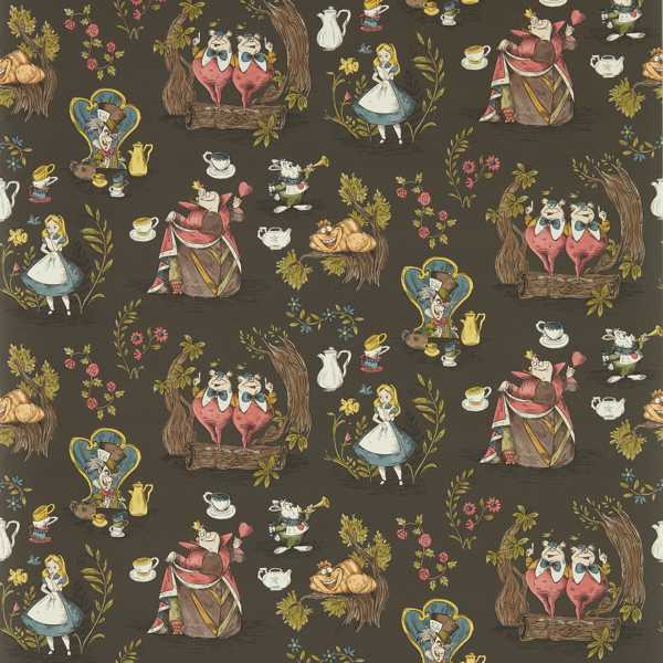 Alice In Wonderland Chocolate Wallpaper by Sanderson