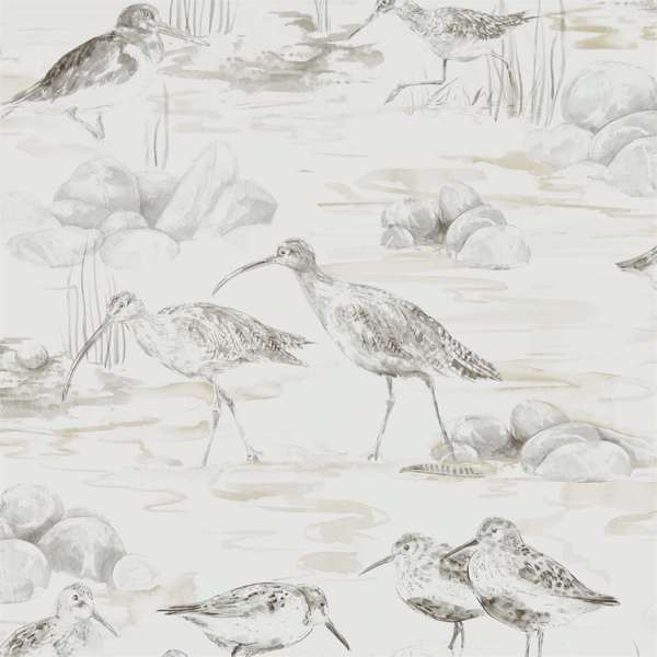Estuary Birds Chalk/Sepia Wallpaper by Sanderson