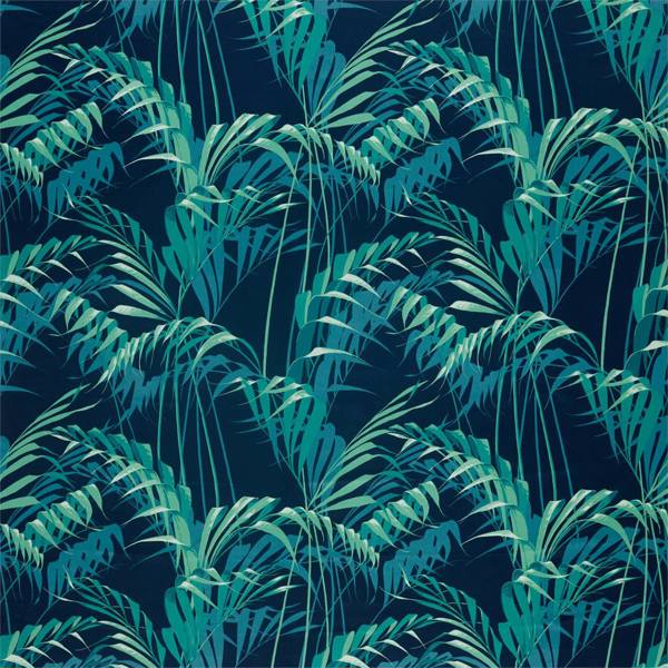 Palm House Ink/Teal Fabric by Sanderson