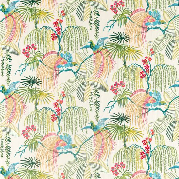 Rain Forest Embroidery Embroidery Tropical Fabric by Sanderson