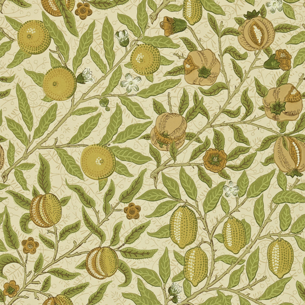 Fruit Lime Green/Tan Wallpaper by Morris & Co