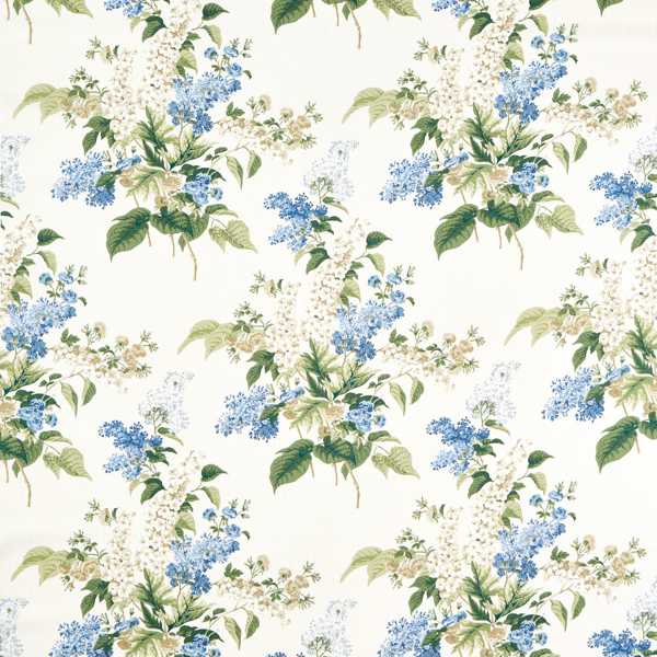 Delphinium & Lilac Larkspur Blue Fabric by Sanderson