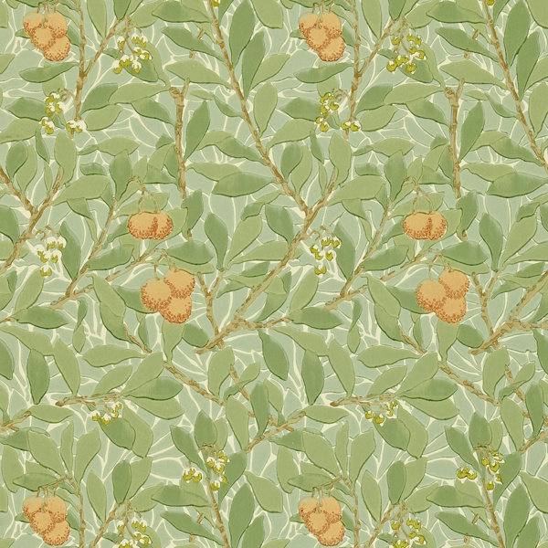 Arbutus Green/Terracotta Wallpaper by Morris & Co