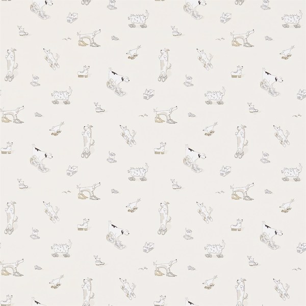 Dogs In Clogs Vanilla Wallpaper by Sanderson