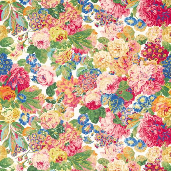 Rose & Peony Cerise Fabric by Sanderson