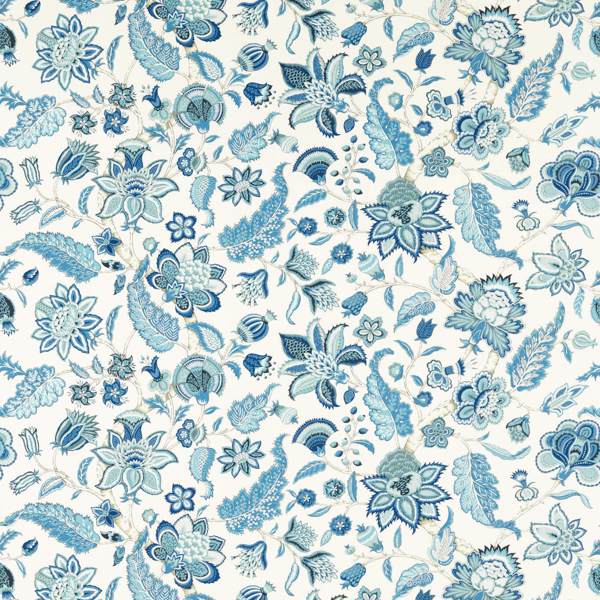 Newnham Courtney Indigo Fabric by Sanderson