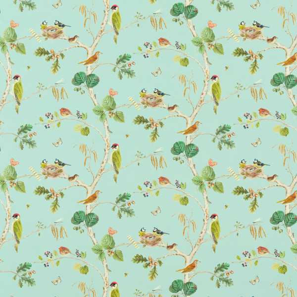 Woodland Chorus Sky Blue/Multi Fabric by Sanderson