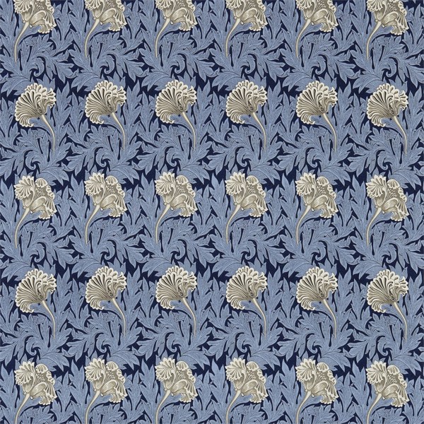 Tulip Indigo/Linen Fabric by Morris & Co
