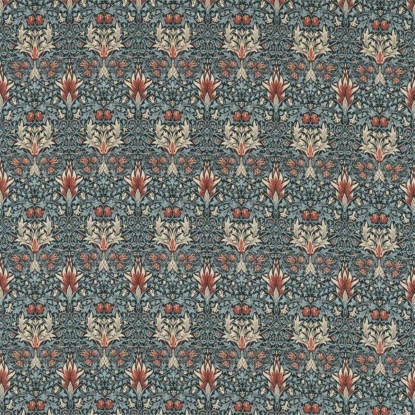 Snakeshead Thistle/Russet Fabric by Morris & Co
