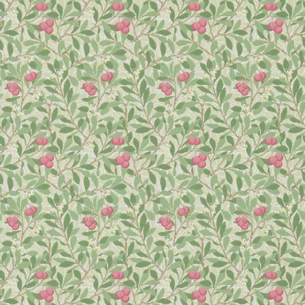 Arbutus Olive/Pink Wallpaper by Morris & Co