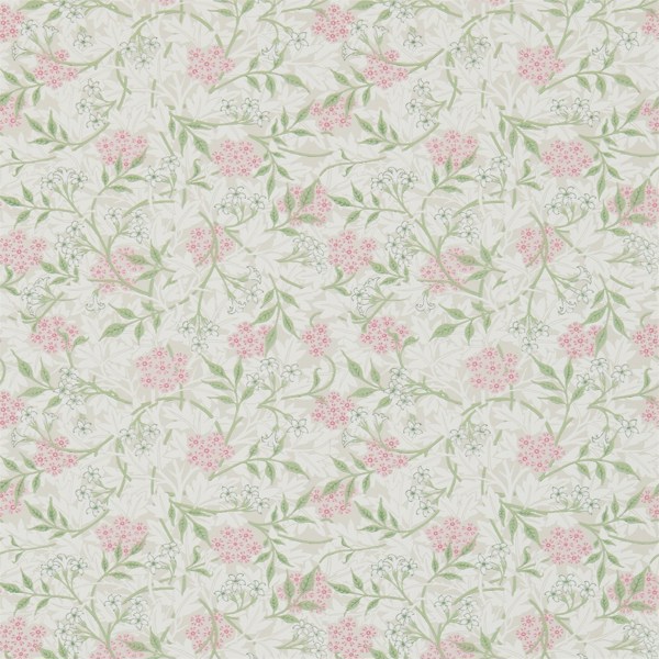Jasmine Blossom Pink/Sage Wallpaper by Morris & Co