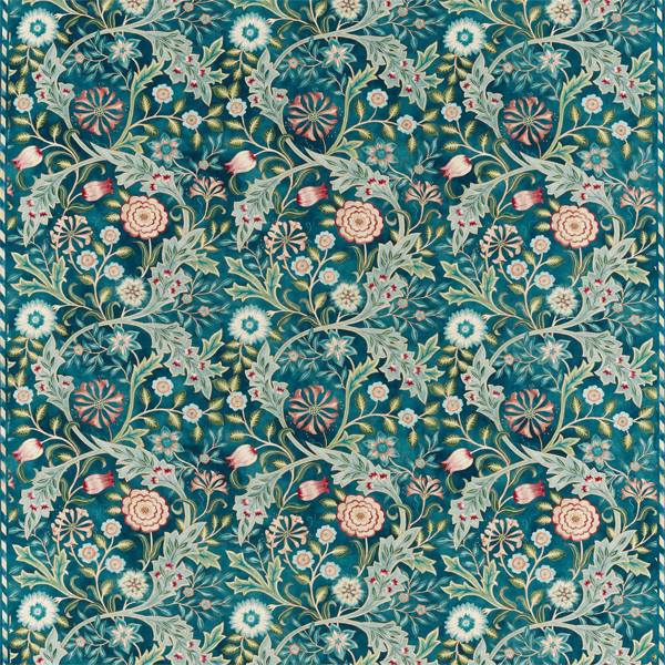 Wilhelmina Teal Fabric by Morris & Co