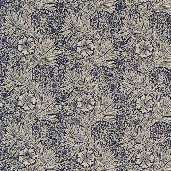 Marigold Indigo/Linen Fabric by Morris & Co