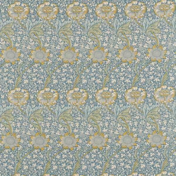 Kennet Sea Blue/Lichen Fabric by Morris & Co