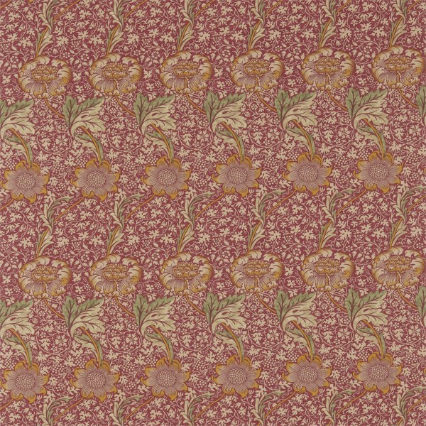 Kennet Raspberry/Yellow Fabric by Morris & Co
